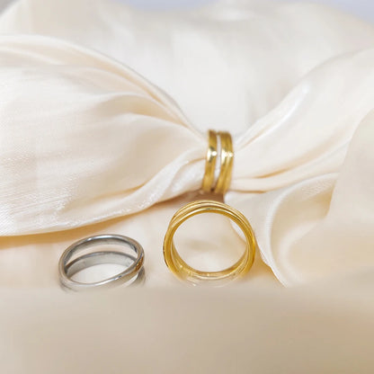 Modessie  Gold Color /Silver Color Geometric Multi-layer Line Ring for Women Elegant Jewelry