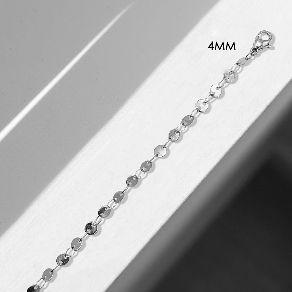 Modessie 4MM Silver Color Stainless Steel Choker Necklace Women Aesthetic Necklaces for Women