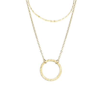 Modessie 2 Pcs Layered Necklace Women Not Darken Pendant Necklace Real 316L Stainless Steel Necklace  Chokers Jewelry