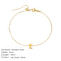 Modessie Personalized Alphabet Bracelet Stainless Steel Jewelry Simple Gold-Plated Accessories Girls Anniversary Gift