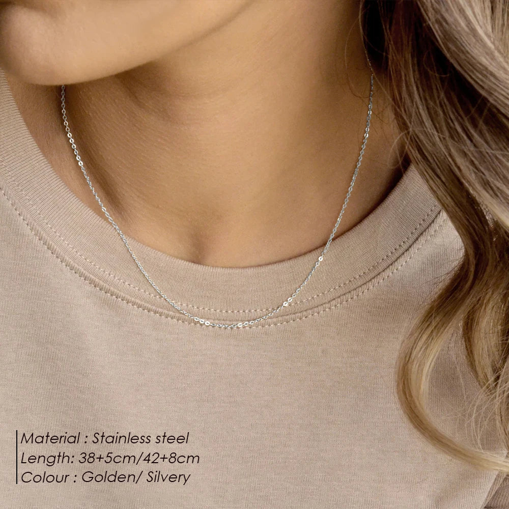 Modessie Fine Chain Necklace Stainless Steel Silver Color Plating Ladies Collar Gift Fine Jewelry