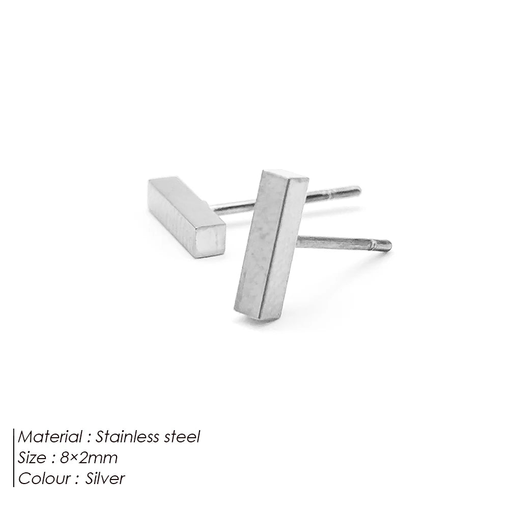 Modessie Girls Stainless Steel Stud Earrings for Women Office Small Round Earring Studs Minimalist Jewelry