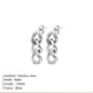 Modessie Cuban Link Chain Stud Earrings for Fashion Women Genuine Gold/Silver Plated Ring Clasp Dangle Jewelry