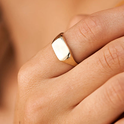 Modessie Stainless Steel Punk Style Geometric Jewelry Ring Gold Plated/Silver-Plated