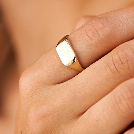 Modessie Stainless Steel Punk Style Geometric Jewelry Ring Gold Plated/Silver-Plated