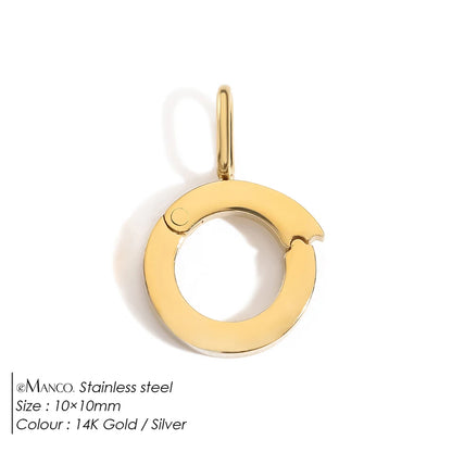 Modessie Stainless Steel Round Zirconia Heart Shape Mirror Polished Clasp for DIY Necklaces Bracelet Making