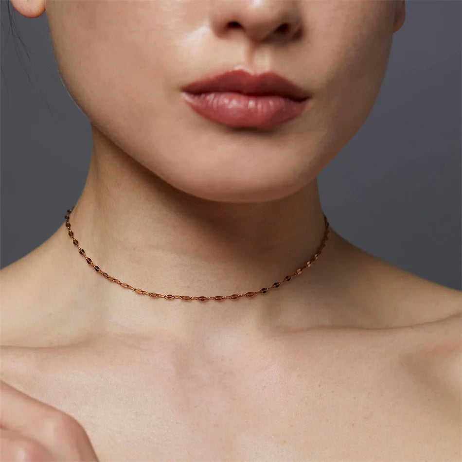 Modessie Multi Layered Necklace for Women  Stainless Steel Necklace Women Chain Choker Necklace