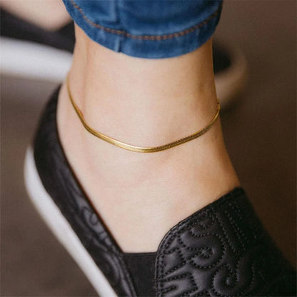 Modessie Snake Chain Anklet for Women/Men Girls Beach Chain Ankle Gifts Stainless Steel Not Allergic