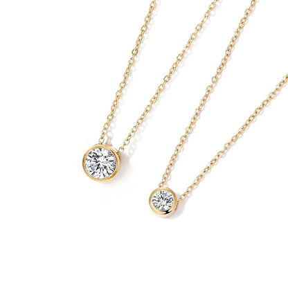 Modessie Stainless Steel Charm Rhinestone Necklace Pendant Fashion 12 Colors Birthstone For Jewelry Making Women DIY Accessories