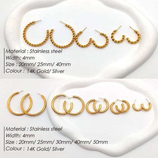 Modessie Vintage Spiral Twist Hoop Earrings For Women  Earrings Trendy Gold Color Earrings Jewelry Pendientes