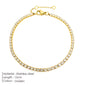 Modessie Stainless Steel Gold Plated Sparkling Bracelet High Quality White Zirconia Single Row Simple Accessory For Girls