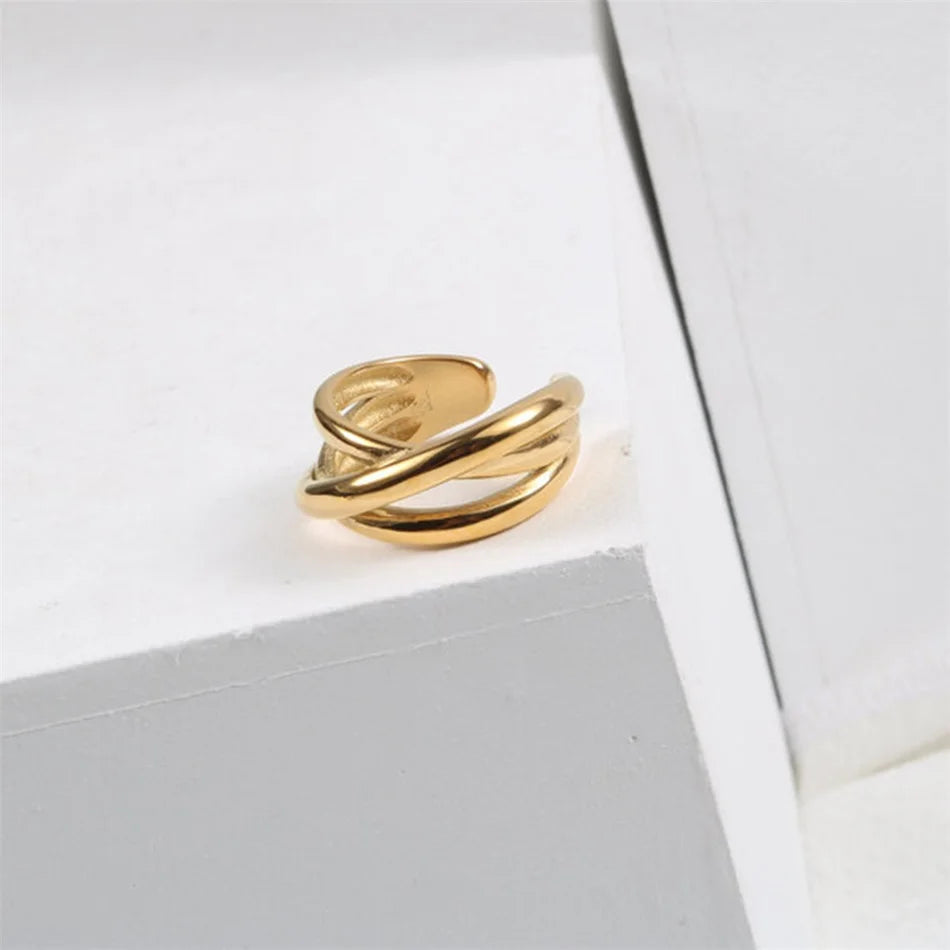 Modessie Gold/Silver Stainless Steel Ring for Women – Elegant, Durable, Everyday Fashion