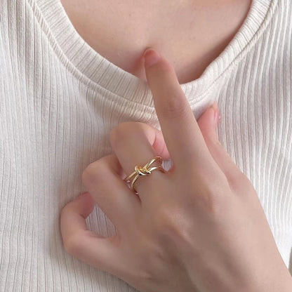 Modessie Gold/Silver Stainless Steel Braided Twist Ring for Women – Elegant, Durable, Everyday Fashion