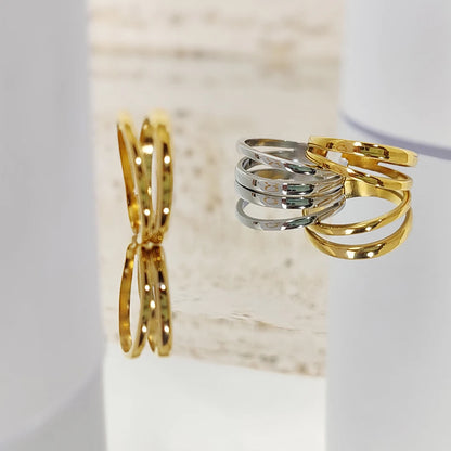 Modessie Women’s Ring – Retro Minimalist Gold or Silver Stainless Steel Jewelry