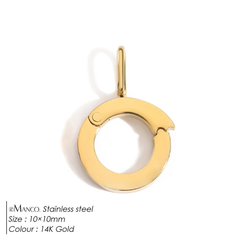 Modessie Stainless Steel Round Zirconia Heart Shape Mirror Polished Clasp for DIY Necklaces Bracelet Making