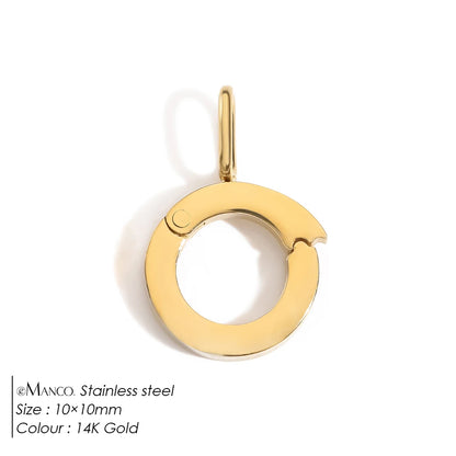 Modessie Stainless Steel Round Zirconia Heart Shape Mirror Polished Clasp for DIY Necklaces Bracelet Making