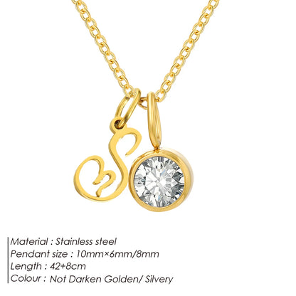 Modessie Light Luxury  Necklace Artistic Initials A-Z Pendant Ladies Minimalist Jewelry Gifts Stainless Steel Jewelry