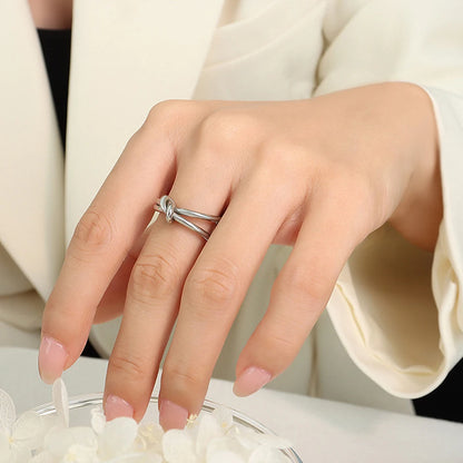 Modessie Gold/Silver Stainless Steel Braided Twist Ring for Women – Elegant, Durable, Everyday Fashion