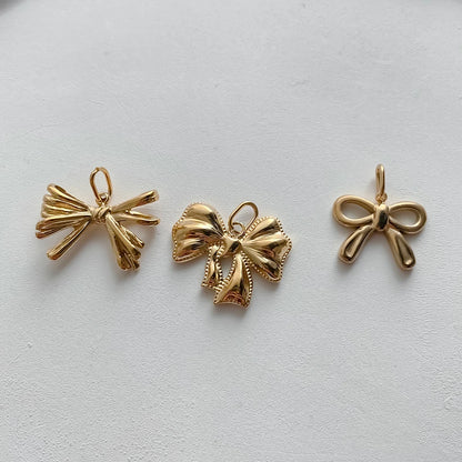 Modessie Stainless Steel Bow Charm Pendant for DIY Handmade Necklaces, Bracelets and Jewelry Making