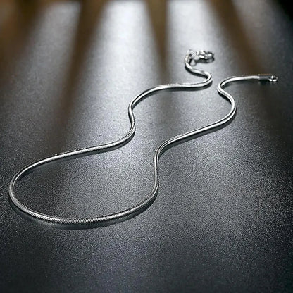Modessie Silver Color Snake Chain Choker For Women Men Stainless Steel Necklace Minimalist Collar Jewelry  Party Gift