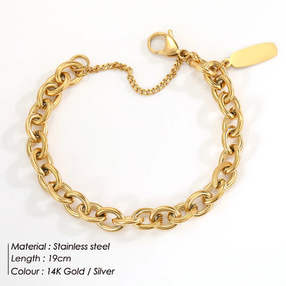 Modessie Handmade Chain Fashion Jewelry  Punk Stainless Steel Chain BraceletWomen Gift Wedding Bracelet Birthday Party