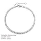 Modessie Stainless Steel Gold Plated Sparkling Bracelet High Quality White Zirconia Single Row Simple Accessory For Girls