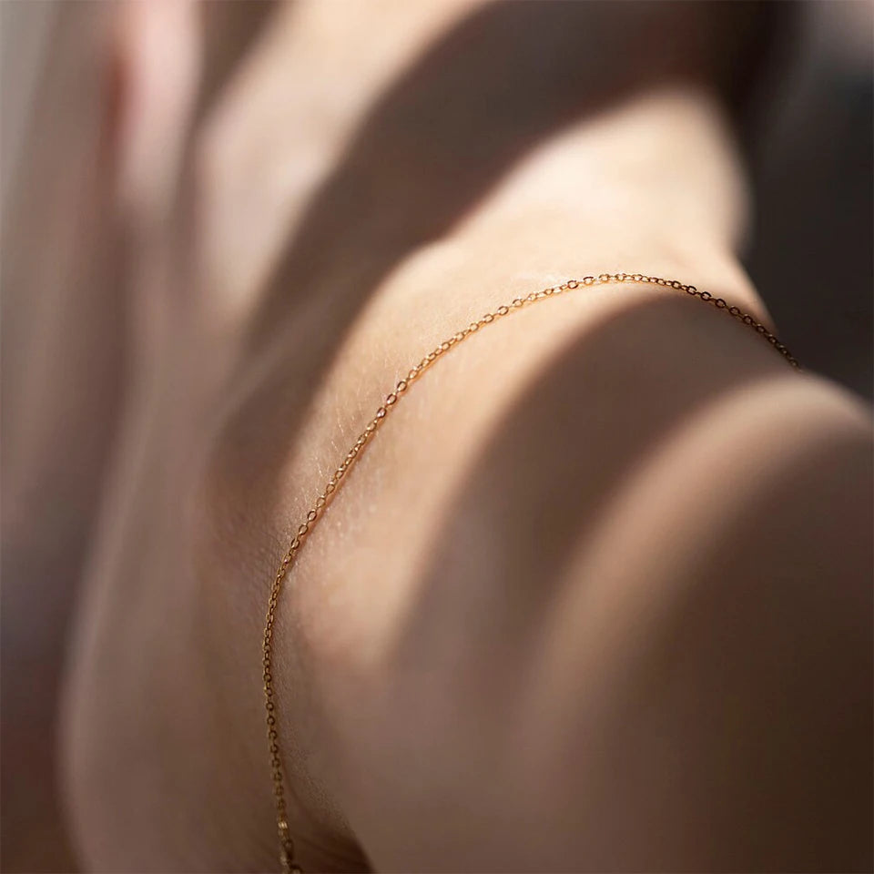 Modessie High Quality Gold-Plated Stainless Steel Fine Chain Anklet Adjustable Classic Upgrade Lobster Buckle Jewelry