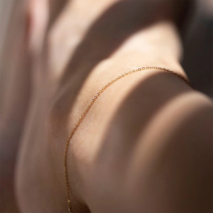 Modessie High Quality Gold-Plated Stainless Steel Fine Chain Anklet Adjustable Classic Upgrade Lobster Buckle Jewelry