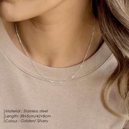 Modessie Fine Chain Necklace Stainless Steel Silver Color Plating Ladies Collar Gift Fine Jewelry