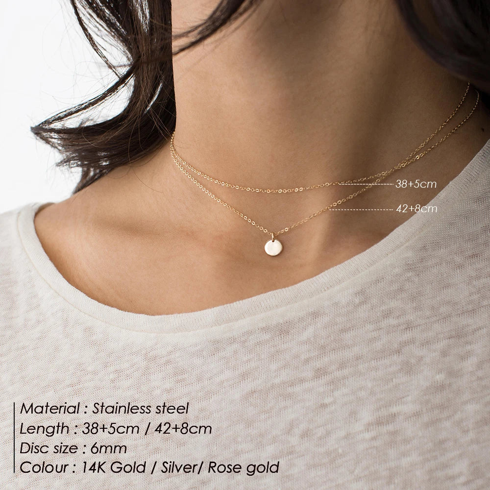 Modessie 3pcs Separated Stainless Steel Layered Necklace Women Pendant & Choker & Chain Necklace Set Fashion Jewelry