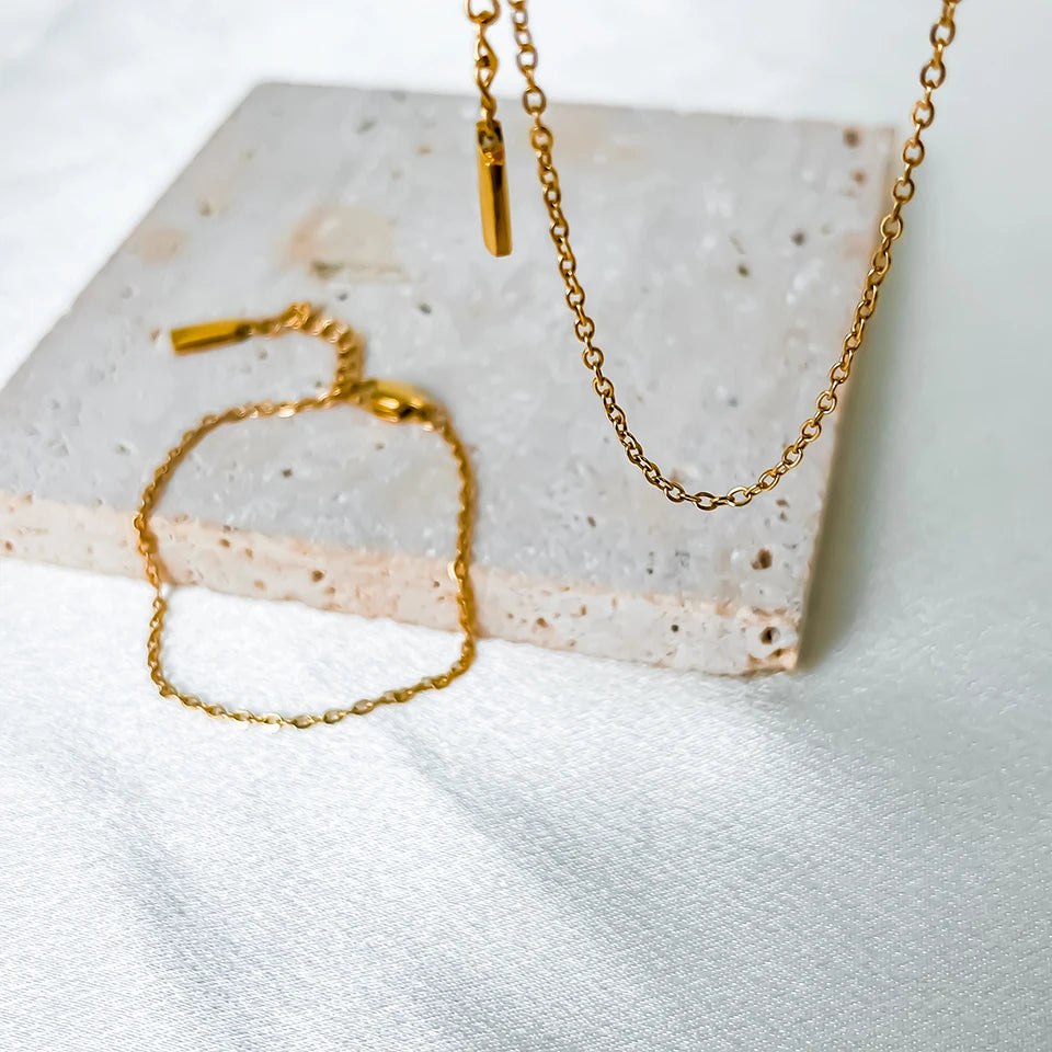 Modessie High Quality Gold-Plated Stainless Steel Fine Chain Anklet Adjustable Classic Upgrade Lobster Buckle Jewelry