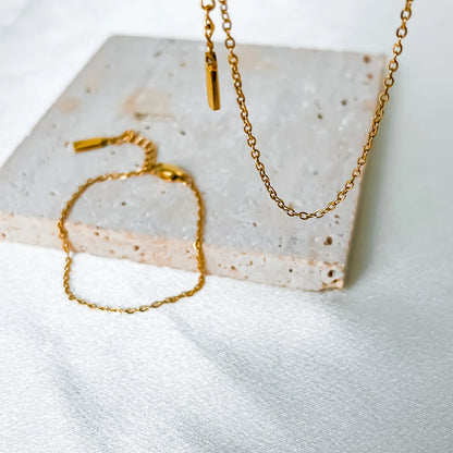 Modessie High Quality Gold-Plated Stainless Steel Fine Chain Anklet Adjustable Classic Upgrade Lobster Buckle Jewelry