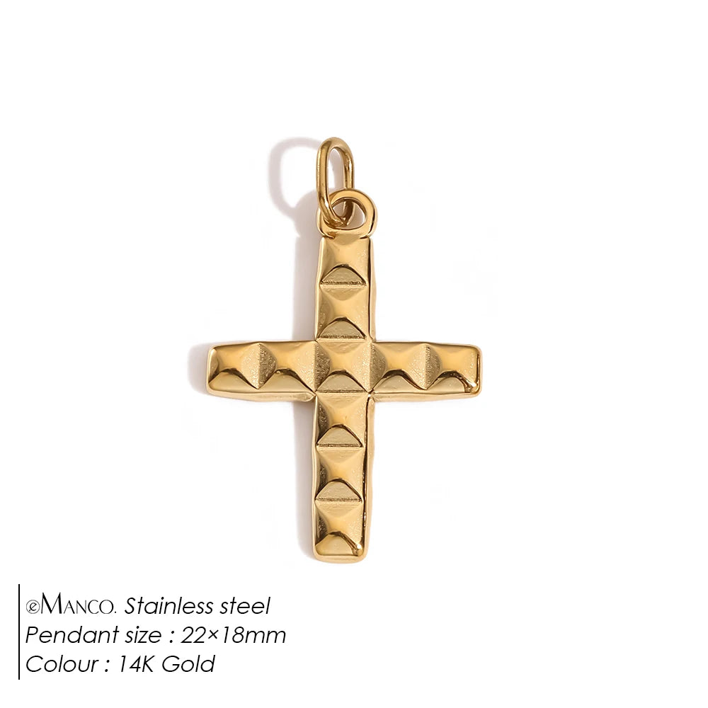 Modessie Stainless Steel Cross Charm Pendants For Bracelet Necklace Jewelry Accessories Diy Jewelry Making