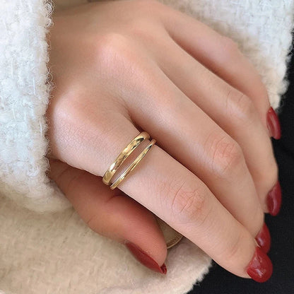 Modessie Women’s Ring – Retro Minimalist Gold or Silver Stainless Steel Jewelry