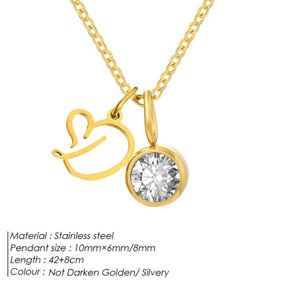 Modessie Light Luxury  Necklace Artistic Initials A-Z Pendant Ladies Minimalist Jewelry Gifts Stainless Steel Jewelry