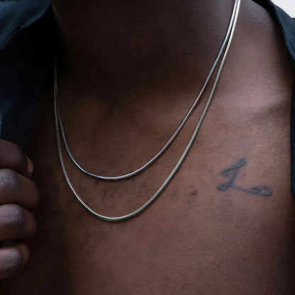 Modessie Silver Color Snake Chain Choker For Women Men Stainless Steel Necklace Minimalist Collar Jewelry  Party Gift