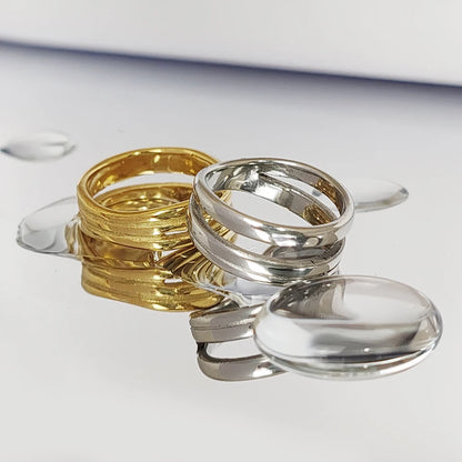 Modessie  Gold Color /Silver Color Geometric Multi-layer Line Ring for Women Elegant Jewelry