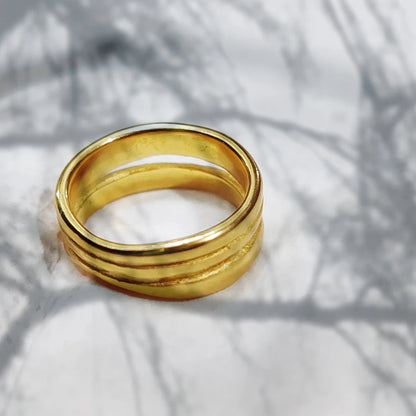 Modessie  Gold Color /Silver Color Geometric Multi-layer Line Ring for Women Elegant Jewelry