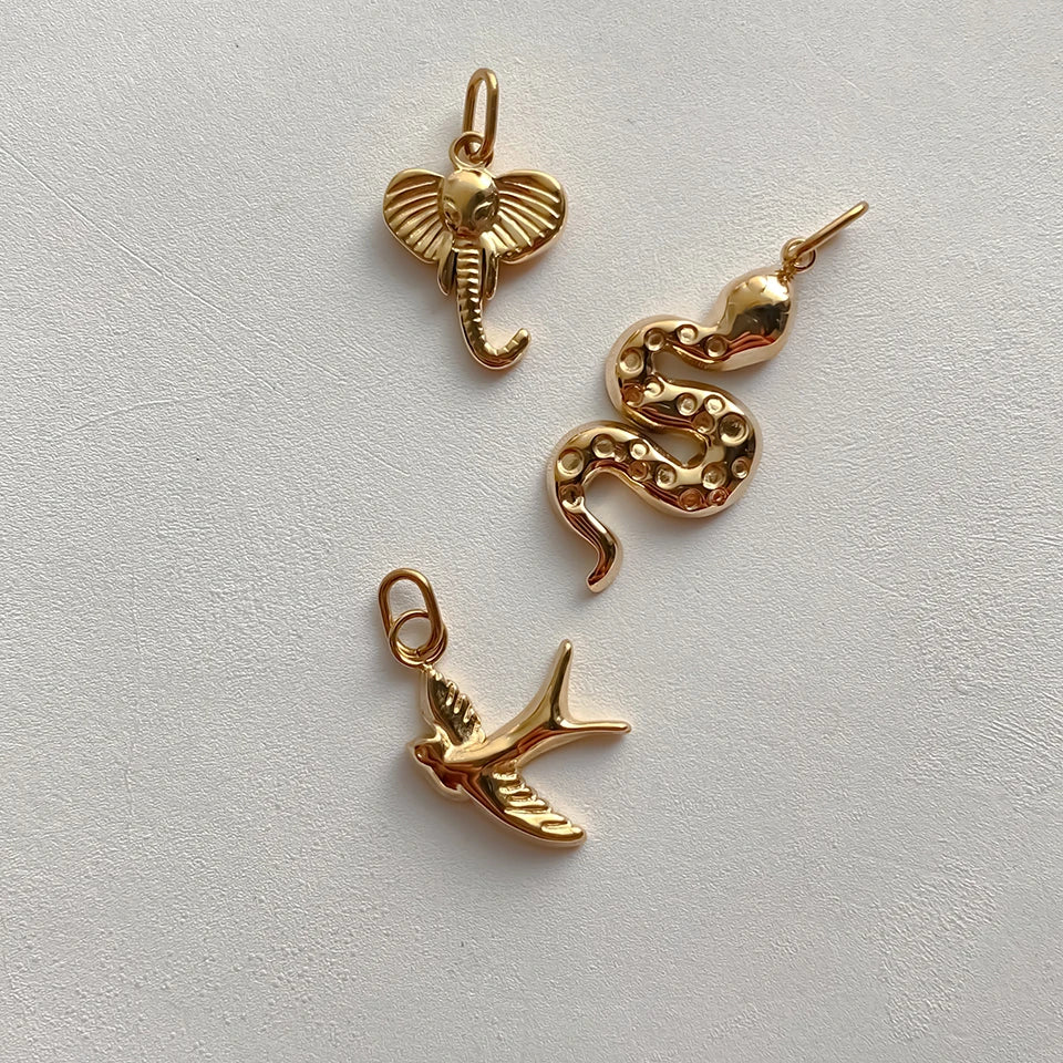 Modessie Stainless Steel Animal Snake Pendant Diy Charms for Necklace Bracelet Dangle  for Jewelry Making DIY Jewelry