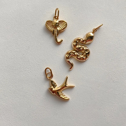 Modessie Stainless Steel Animal Snake Pendant Diy Charms for Necklace Bracelet Dangle  for Jewelry Making DIY Jewelry