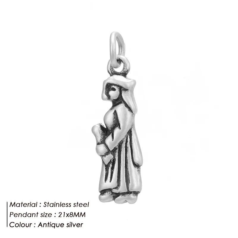 Modessie Fashion Boutique Jewelry Couple Silver Plated Small Pendant Simple Design Stainless Steel Accessories