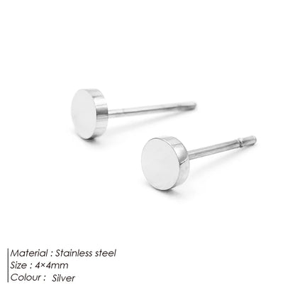 Modessie Girls Stainless Steel Stud Earrings for Women Office Small Round Earring Studs Minimalist Jewelry