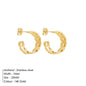 Modessie Stainless Steel Metal Chain Hoop Earrings For Women Fashion  Jewelry Temperament Girls Daily Wear Earrings