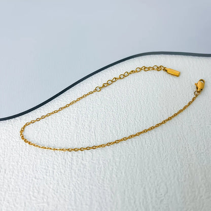 Modessie High Quality Gold-Plated Stainless Steel Fine Chain Anklet Adjustable Classic Upgrade Lobster Buckle Jewelry