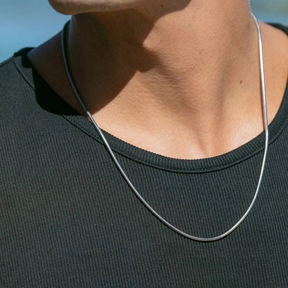 Modessie Silver Color Snake Chain Choker For Women Men Stainless Steel Necklace Minimalist Collar Jewelry  Party Gift