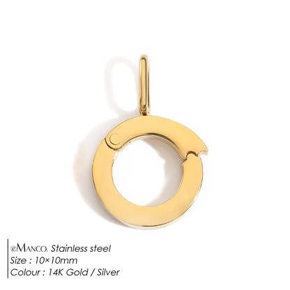 Modessie Stainless Steel Round Zirconia Heart Shape Mirror Polished Clasp for DIY Necklaces Bracelet Making