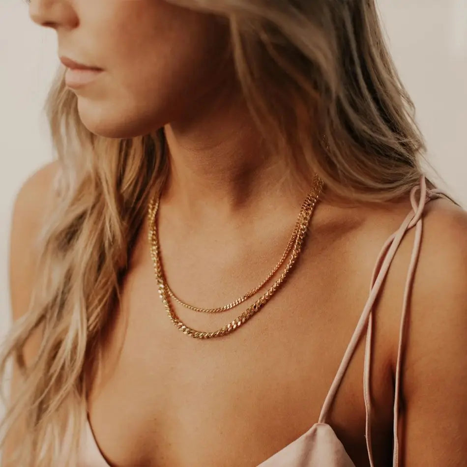 Modessie Men's Cuban Link Chain Necklace Stainless Steel Women Choker Colar Jewelry 2MM/3MM/4MM/6MM/8MM