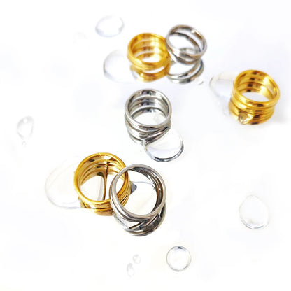 Modessie  Gold Color /Silver Color Geometric Multi-layer Line Ring for Women Elegant Jewelry