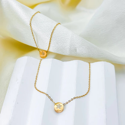 Modessie Stainless Steel Chain Bracelet – Gold or Silver Plated with Round Charm – 20 Design Options