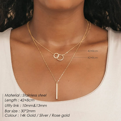 Modessie Trendy Multi Layered Stainless Steel Necklace Women Dainty Imitation Pearls Choker Necklace for Women